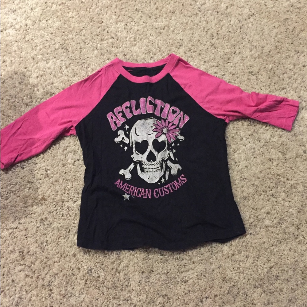 Affliction 3/4 sleeve tee